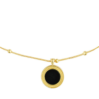 Healing Touch Pendant Necklace with Black Onyx - Protection