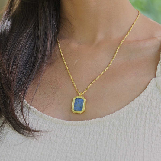 Soul Soothe Pendant Necklace with Lapis Lazuli - Intuition