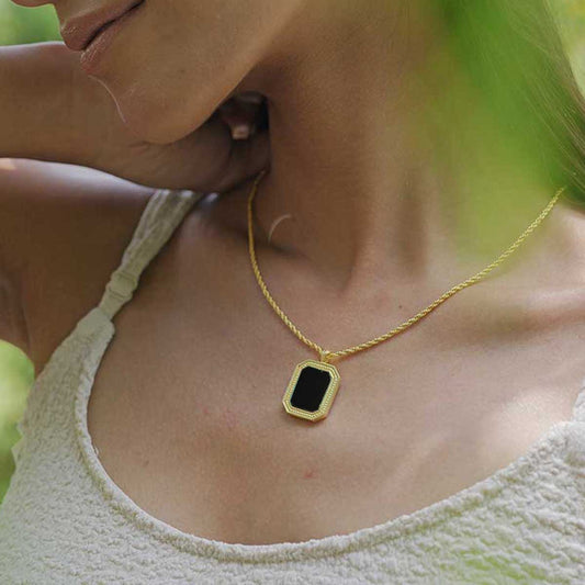 Soul Soothe Pendant Necklace with Black Onyx - Protection