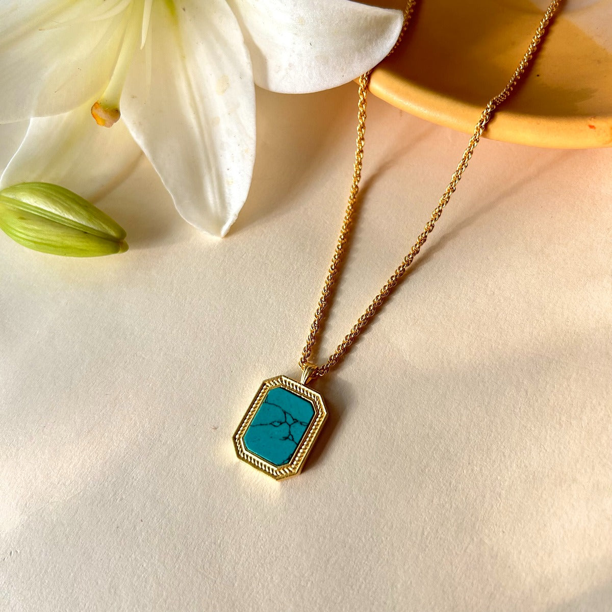 True Essence Pendant Necklace and Stud Earrings Set - Turquoise