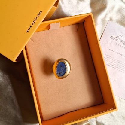 Enduring Charm Ring with Lapis Lazuli