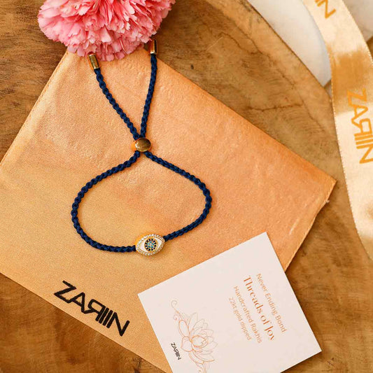 Evil Eye Rakhi with Zircons