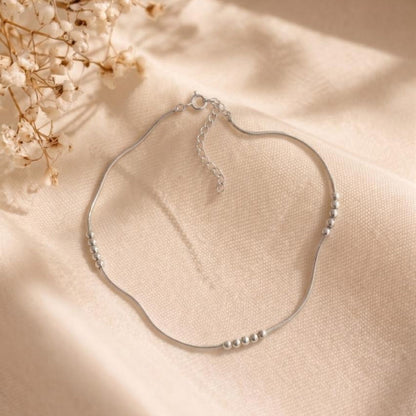 Silver Bead 925 Silver Anklet