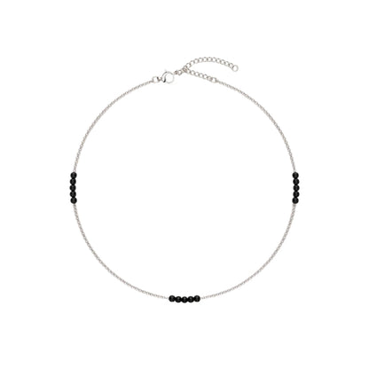 Obsidian Bead 925 Silver Anklet