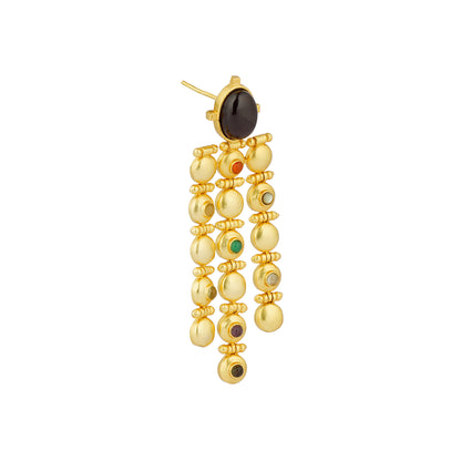 Power Drops Navratna Statement Earrings