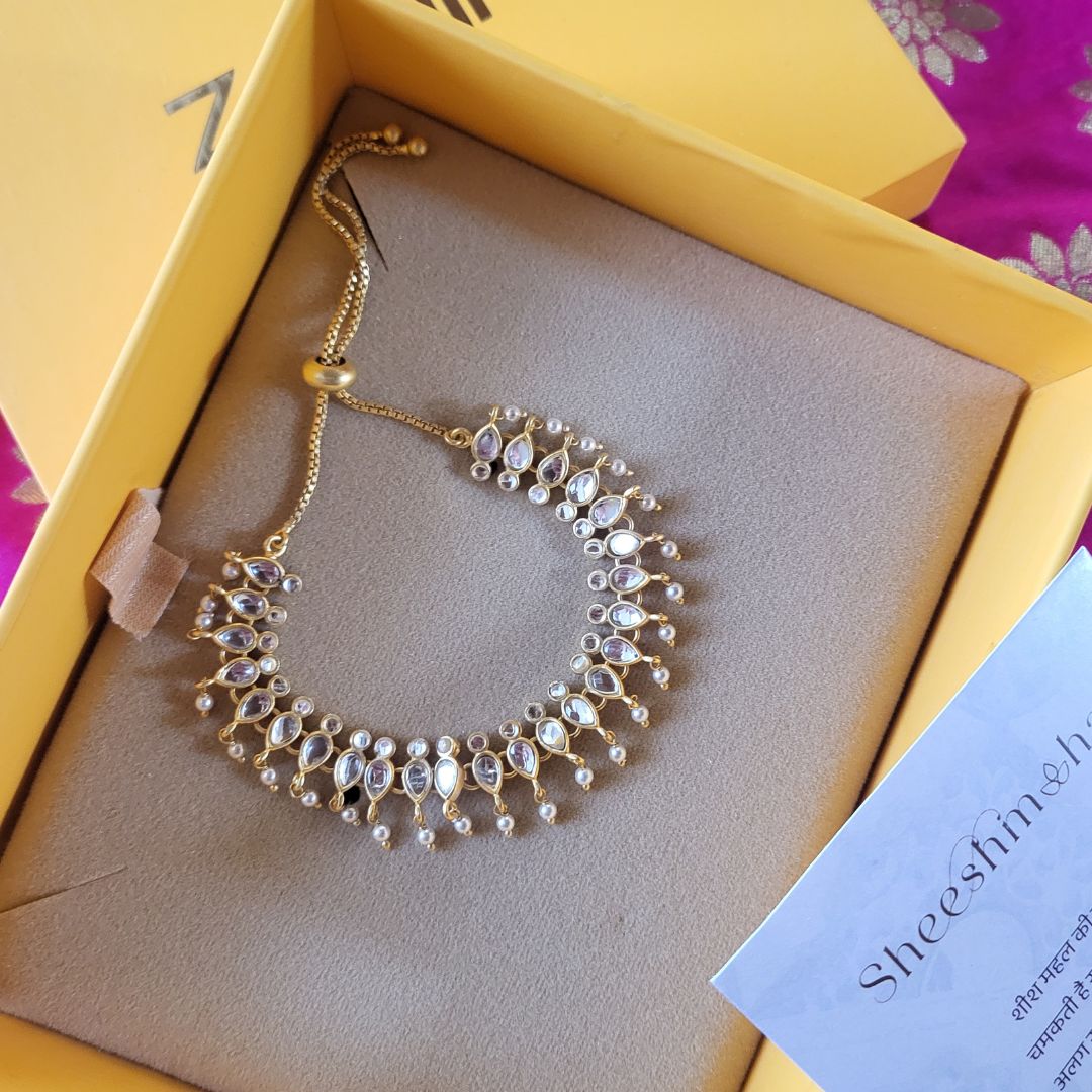Aaina Bracelet with Mirror Polki