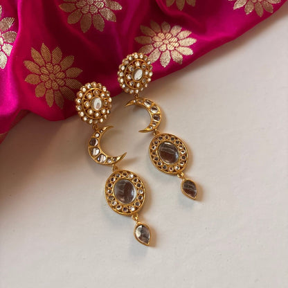 Kiran Danglers with Mirror Polki