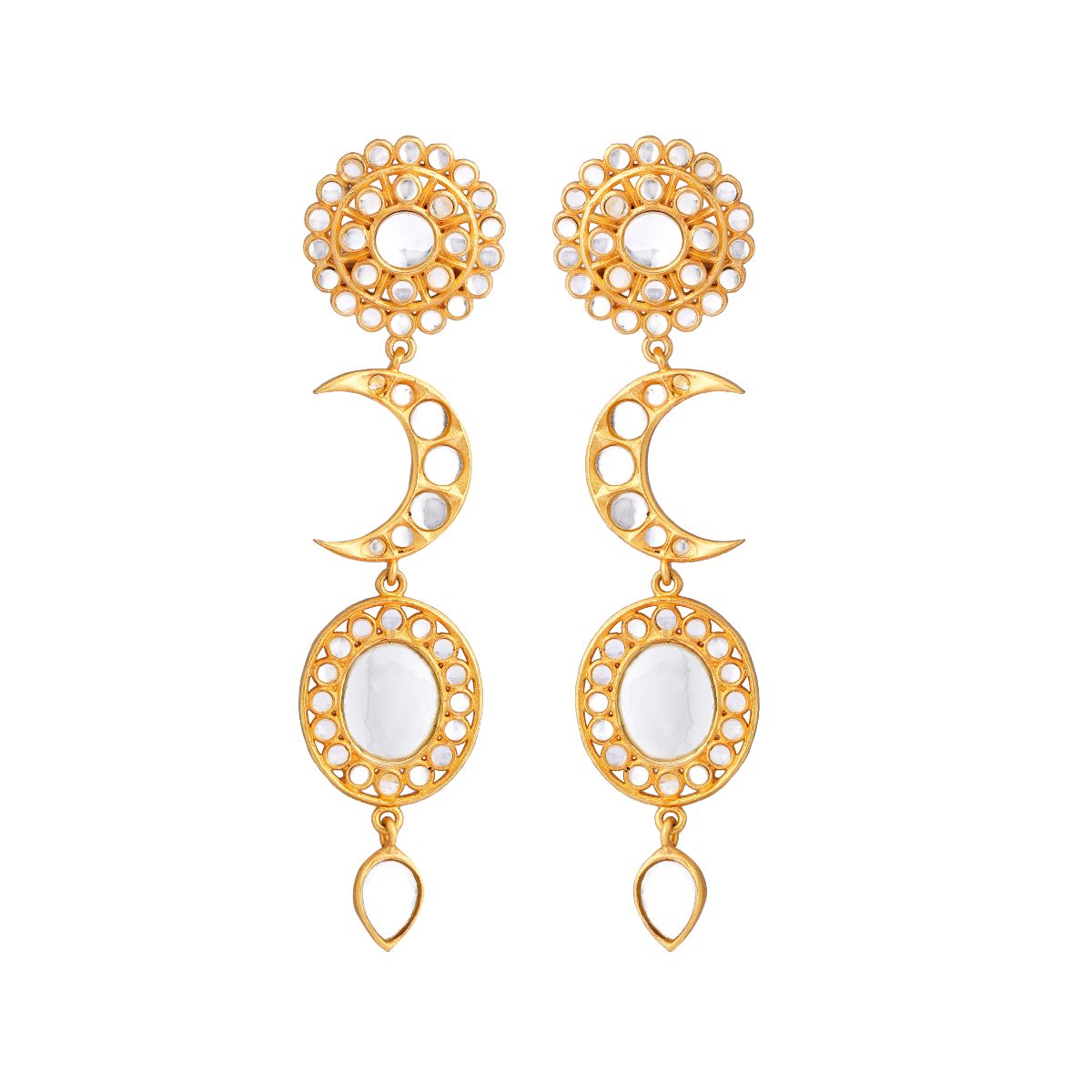 Kiran Danglers with Mirror Polki