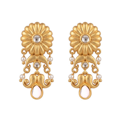 Padma Noor Earrings with Mirror Polki