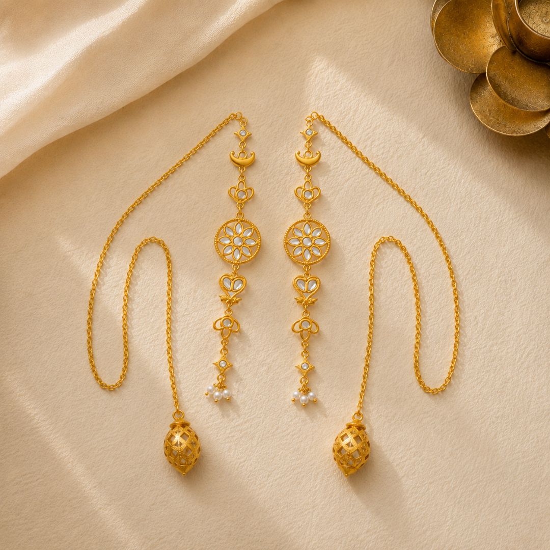 Chaand Sitara dogri Ear Chain