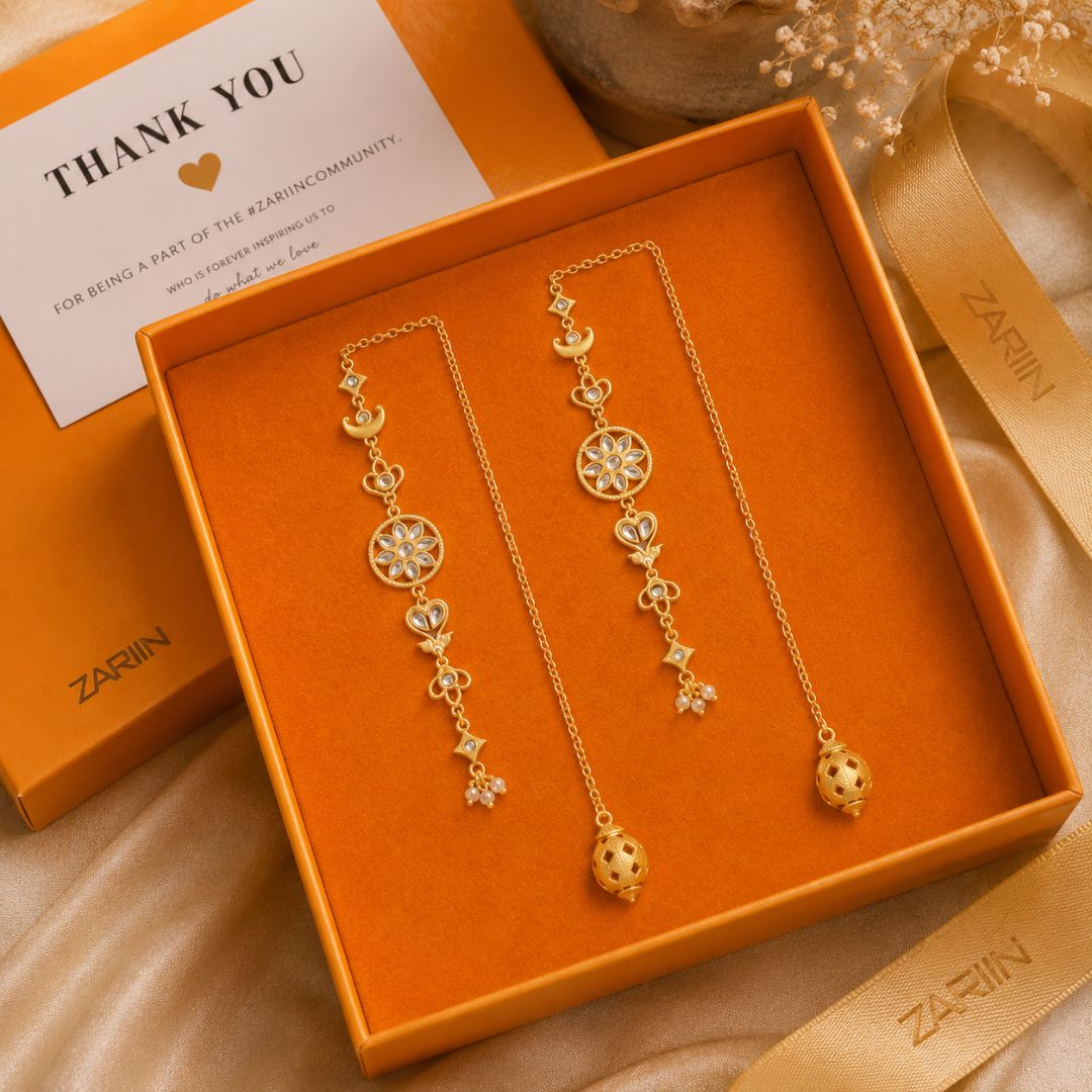Chaand Sitara dogri Ear Chain