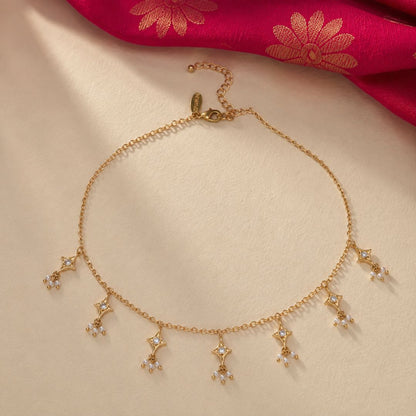 Sitara Boond Necklace with Mirror Polki