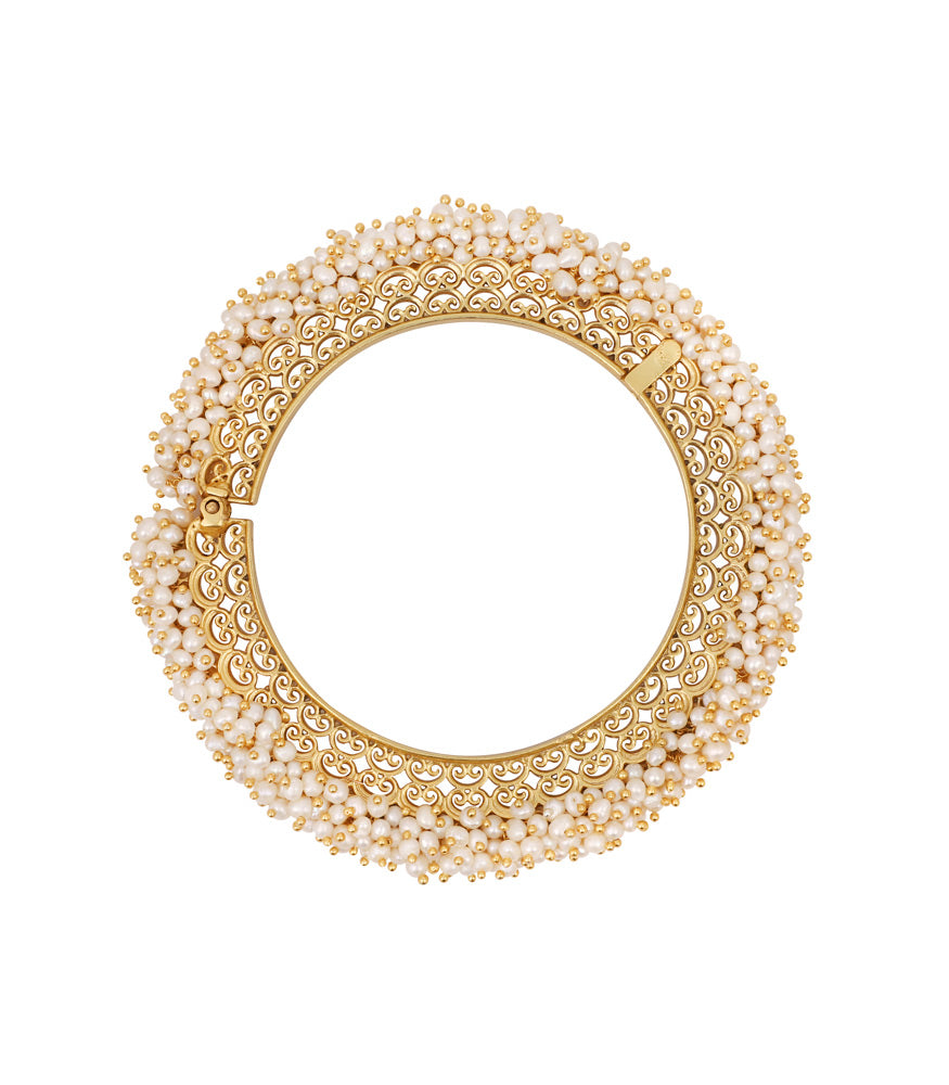 Glam in Pearls Filigree Bangles