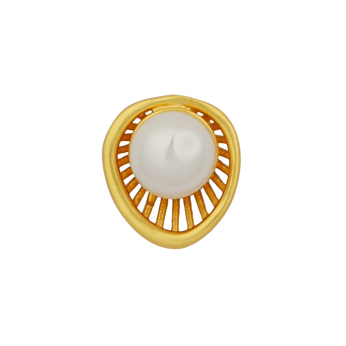 Pearl Zoned Stud Earrings