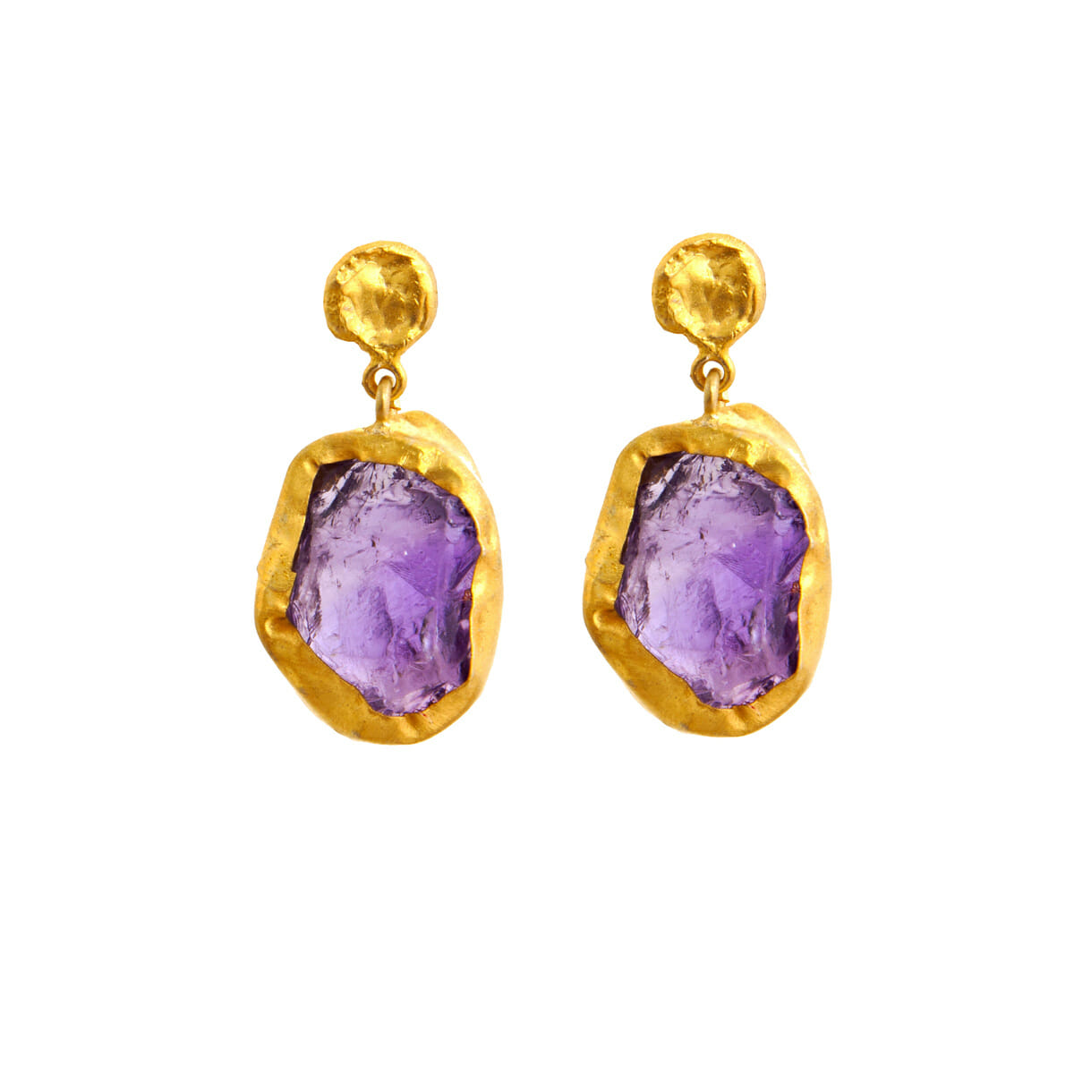 The Spirited One Gold Earrings withAmethyst