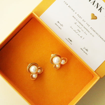 Power Pearl Stud Earrings