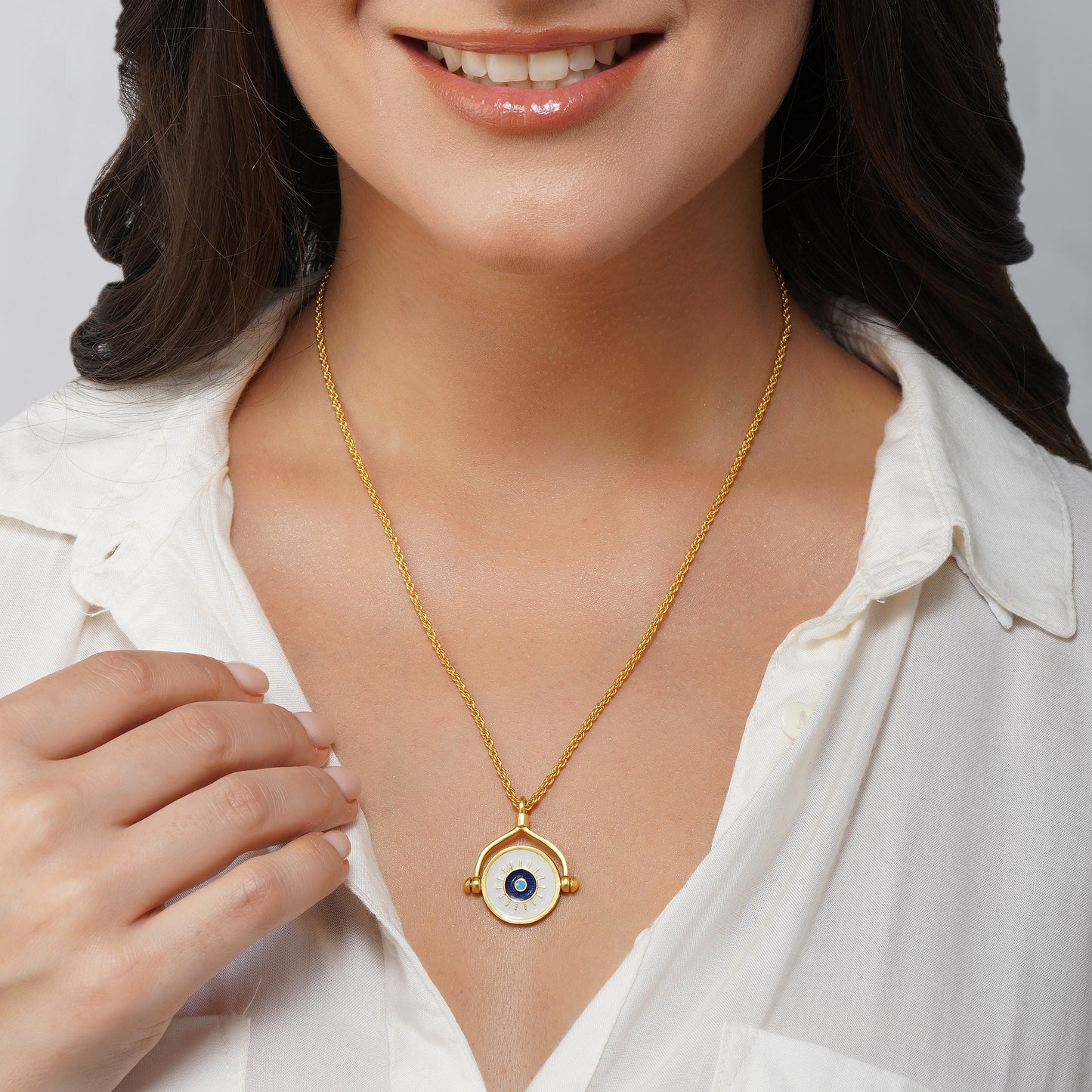 Protection Necklace with Evil Eye and Hamsa Hand