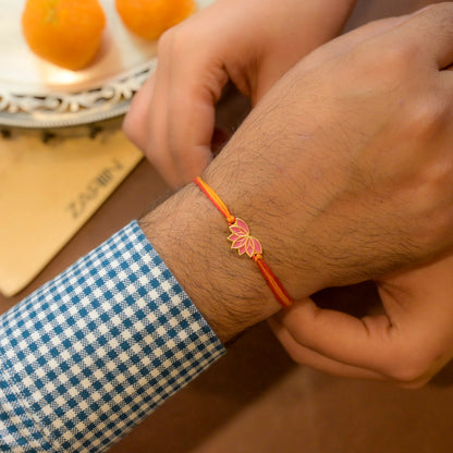 Lotus Aura Rakhi & Lumba Bracelet Box