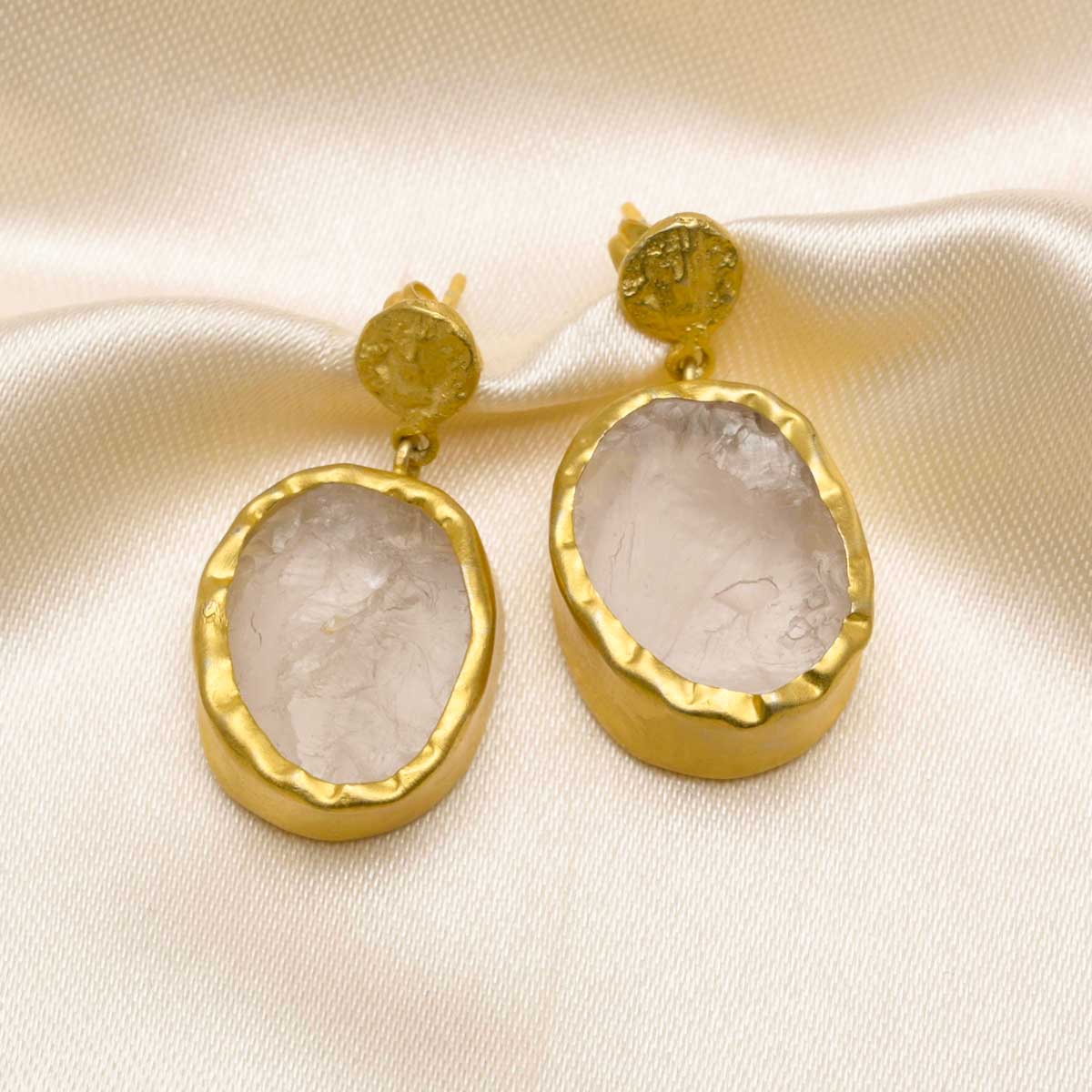 Rose Quartz Earring (RSQ-RDE-868.) | Rananjay Exports