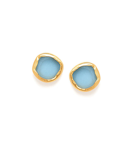 The Spirited Gold Stud Earrings with Blue Topaz