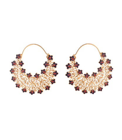 Lace of Flowers Hoop Earrings