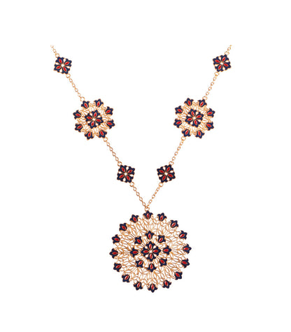 Flower Burst Medallion Necklace